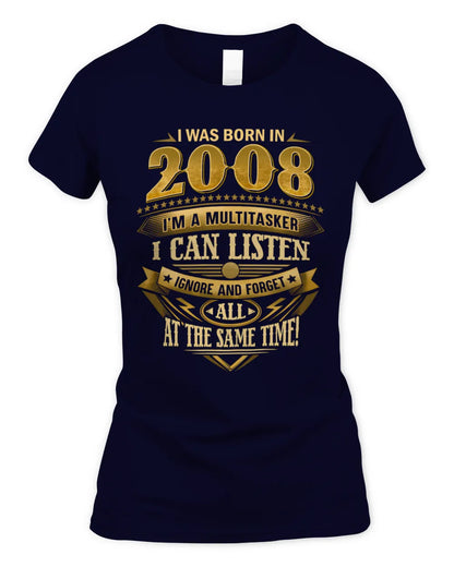2008 HH89-K2 – Funny Birth Year Multitasker Quote T-Shirt - Women's Standard T-Shirt - Navy