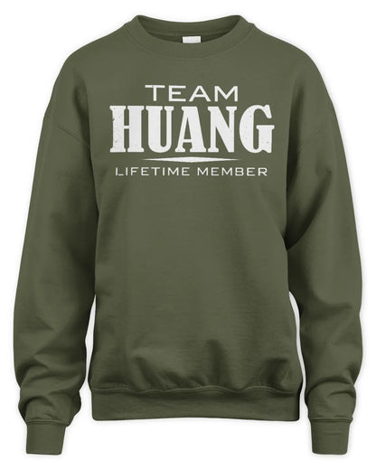 HUANG BL62-K4-128 - Personalized “Team NAME Lifetime Member” - Unisex Sweatshirt - Military Green