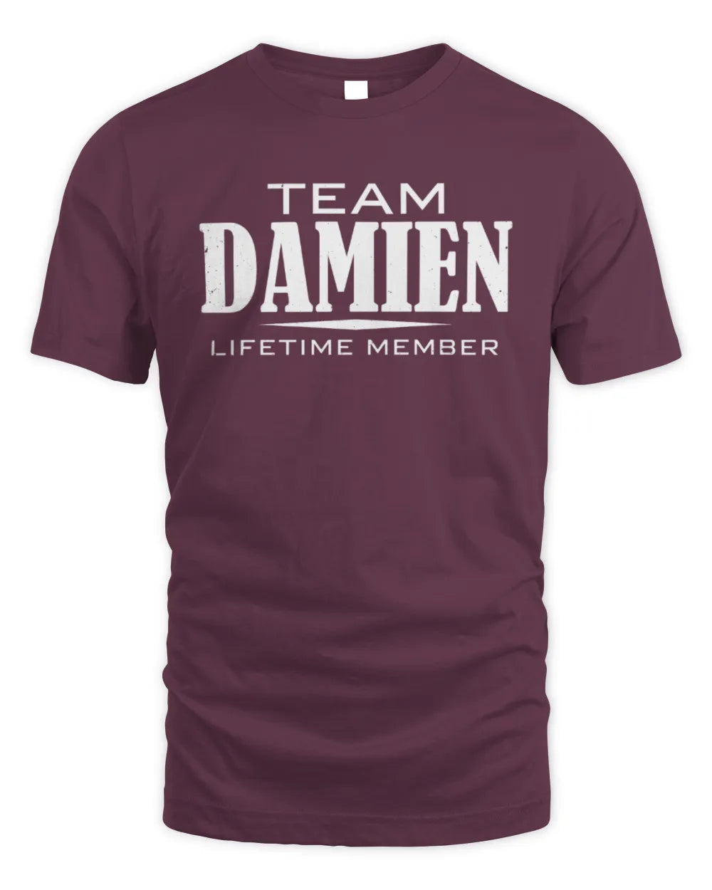 DAMIEN BL62-K4-128 - Personalized “Team NAME Lifetime Member” - Unisex Standard T-Shirt - Maroon