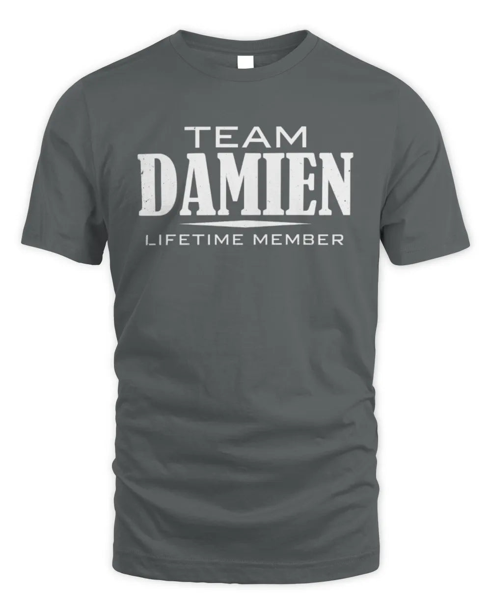 DAMIEN BL62-K4-128 - Personalized “Team NAME Lifetime Member” - Unisex Standard T-Shirt - Charcoal