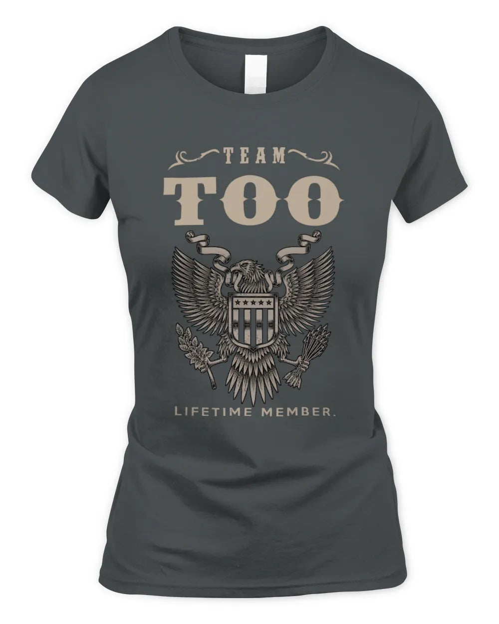TOO TP06-K82 – Personalized Classic Style Apparel “Team NAME Lifetime Member” - Women's Standard T-Shirt - Charcoal