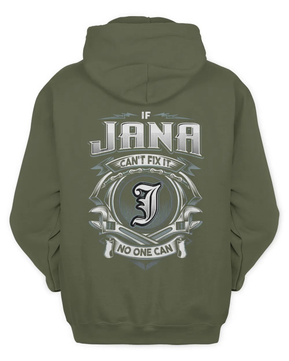 JANA AP81-K4-626 - Personalized Ahmed Quote Apparel “If Ahmed Can't Fix It, No One Can” - Unisex Hoodie - Military Green