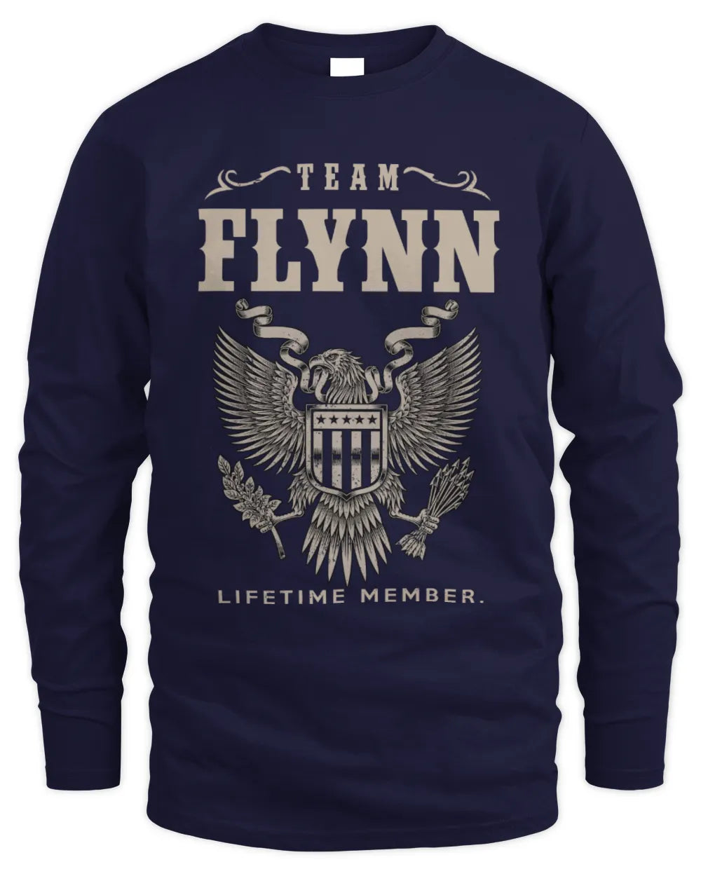 FLYNN TP06-K82 – Personalized Classic Style Apparel “Team NAME Lifetime Member” - Men's Long Sleeved T-Shirt - Navy