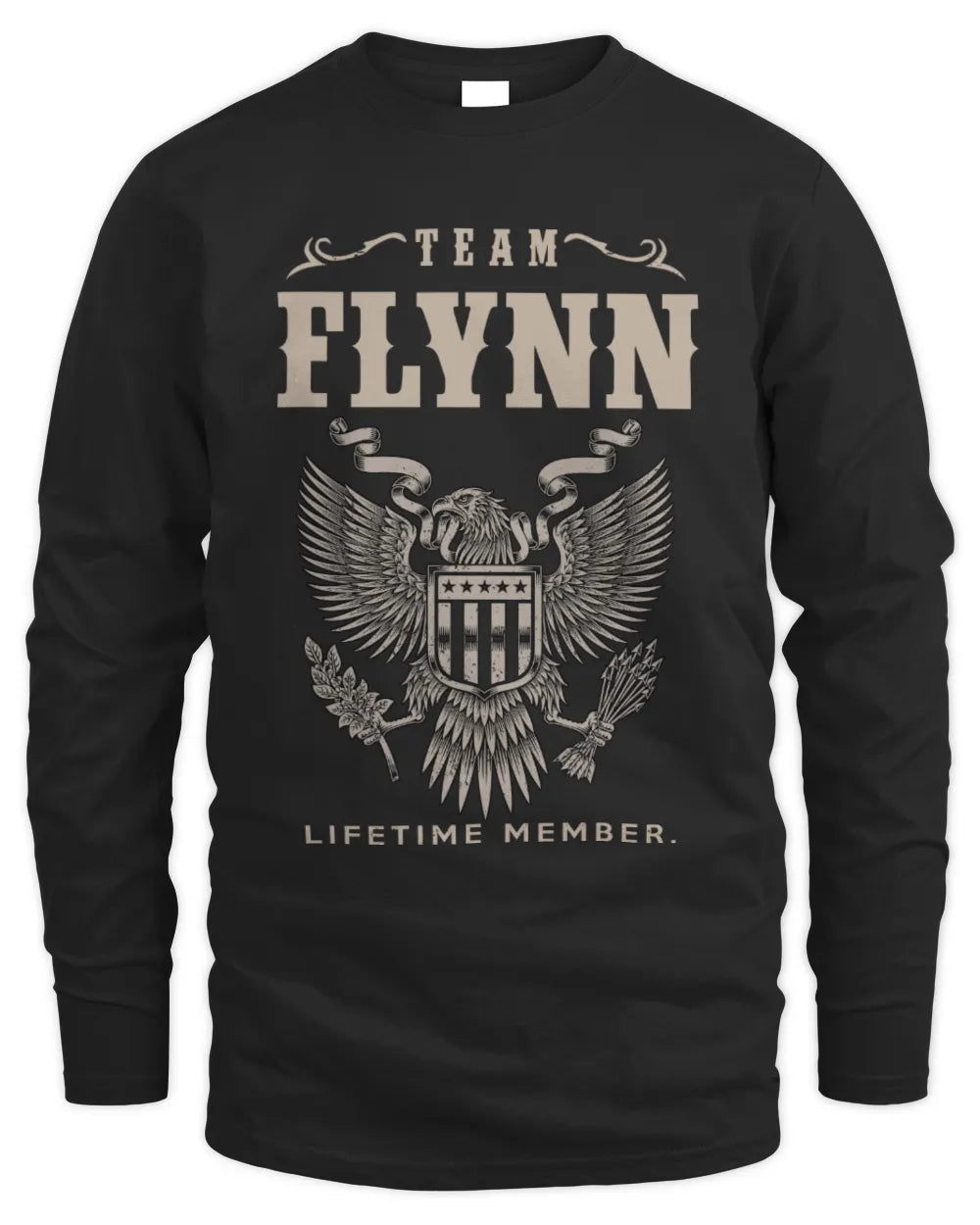 FLYNN TP06-K82 – Personalized Classic Style Apparel “Team NAME Lifetime Member” - Men's Long Sleeved T-Shirt - Black