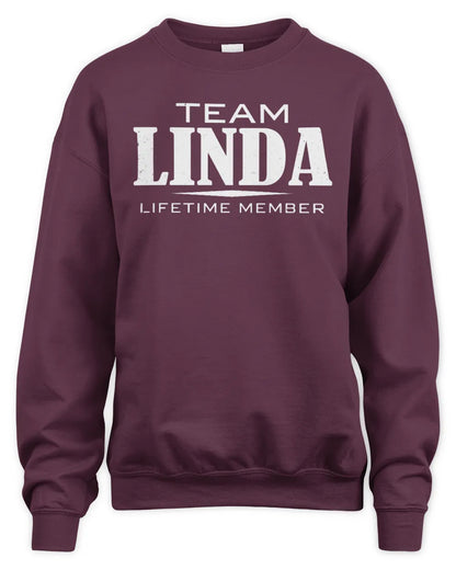 LINDA BL62-K4-128 - Personalized “Team NAME Lifetime Member” - Unisex Sweatshirt - Maroon
