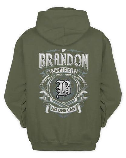 BRANDON AP81-K4-626 - Personalized Ahmed Quote Apparel “If Ahmed Can't Fix It, No One Can” - Unisex Hoodie - Military Green