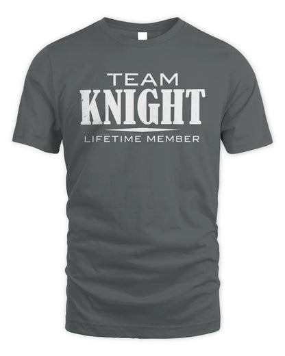 KNIGHT BL62-K4-128 - Personalized “Team NAME Lifetime Member” - Unisex Standard T-Shirt - Charcoal