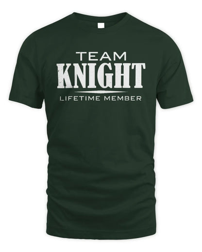 KNIGHT BL62-K4-128 - Personalized “Team NAME Lifetime Member” - Unisex Standard T-Shirt - Forest Green