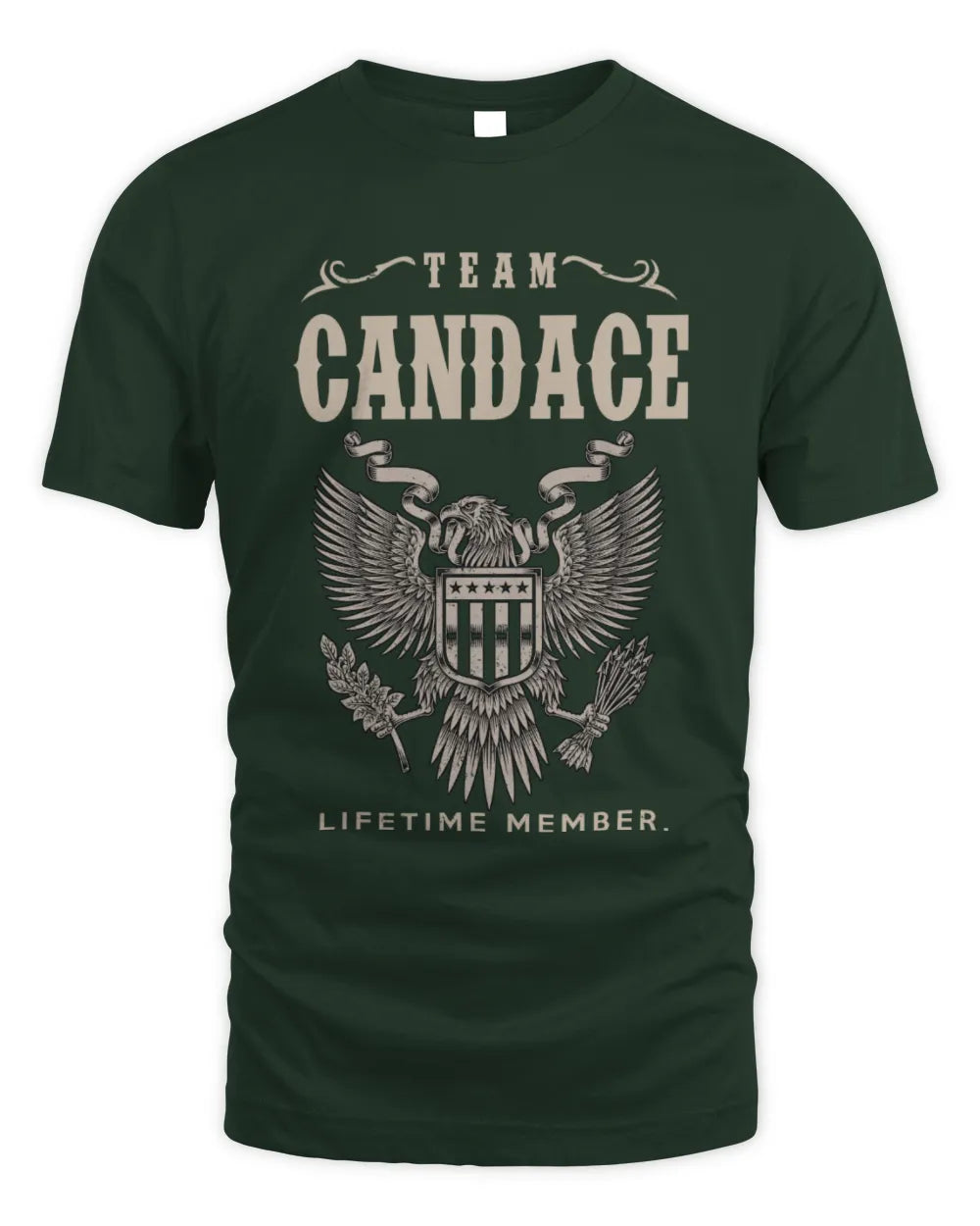 CANDACE TP06-K82 – Personalized Classic Style Apparel “Team NAME Lifetime Member” - Unisex Standard T-Shirt - Forest Green