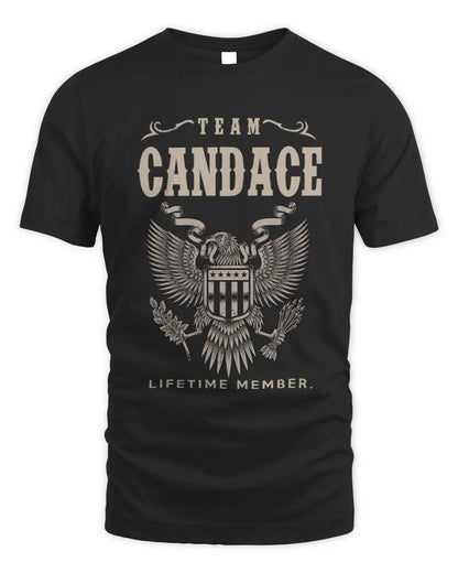 CANDACE TP06-K82 – Personalized Classic Style Apparel “Team NAME Lifetime Member” - Unisex Standard T-Shirt - Black