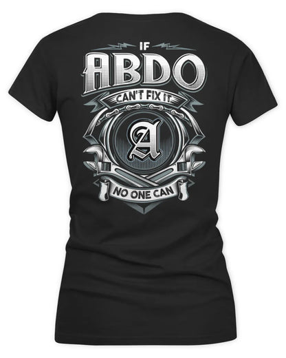ABDO AP81-K4-626 - Personalized Ahmed Quote Apparel “If Ahmed Can't Fix It, No One Can” - Women's V-Neck T-Shirt - Black