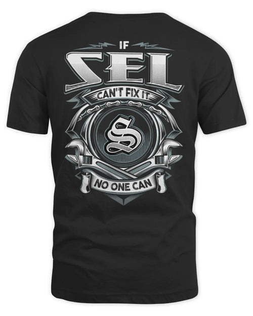 SEL AP81-K4-626 - Personalized Ahmed Quote Apparel “If Ahmed Can't Fix It, No One Can” - Unisex Standard T-Shirt - Black