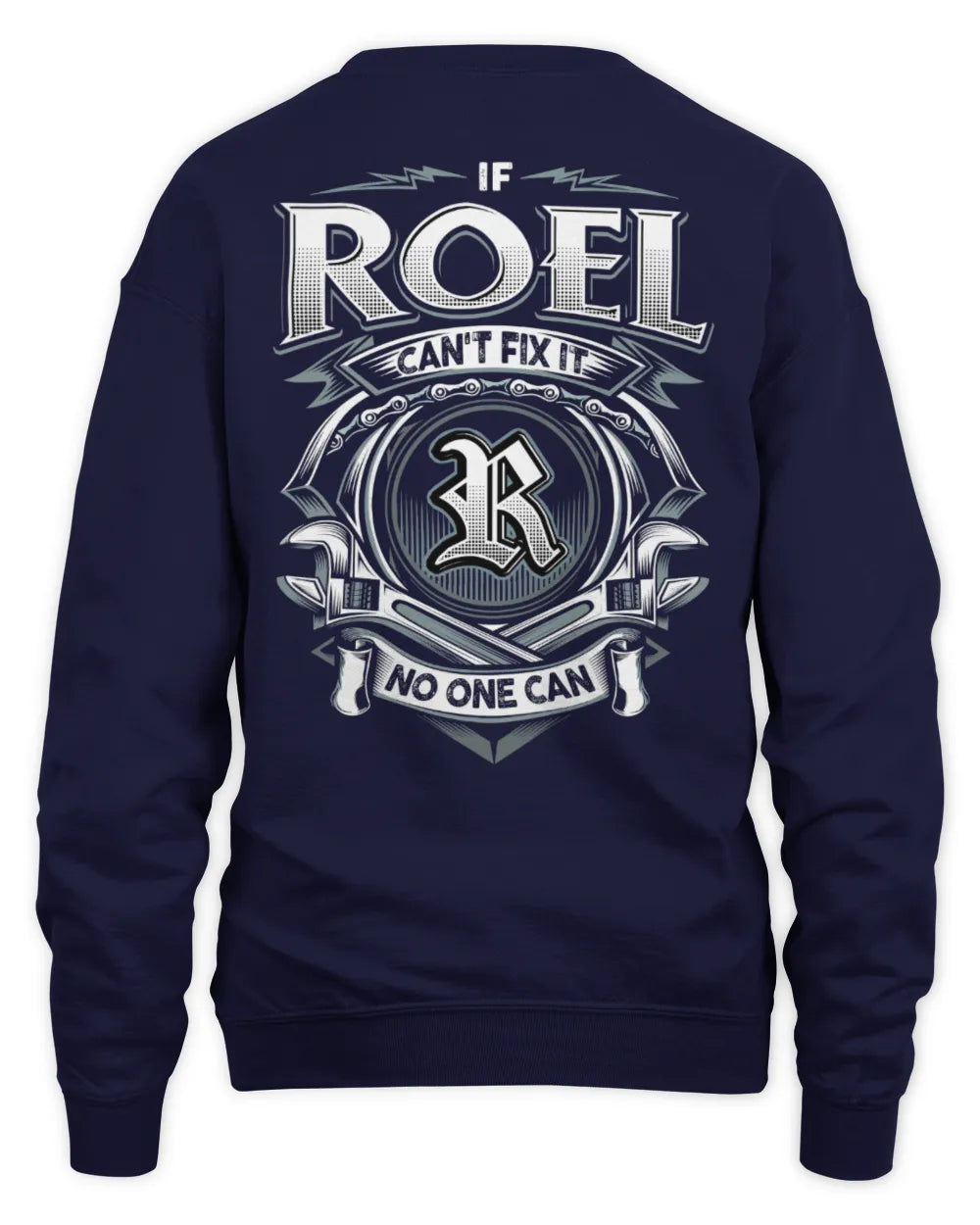 ROEL AP81-K4-626 - Personalized Ahmed Quote Apparel “If Ahmed Can't Fix It, No One Can” - Unisex Sweatshirt - Navy