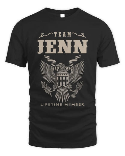 JENN TP06-K82 – Personalized Classic Style Apparel “Team NAME Lifetime Member” - Unisex Standard T-Shirt - Black