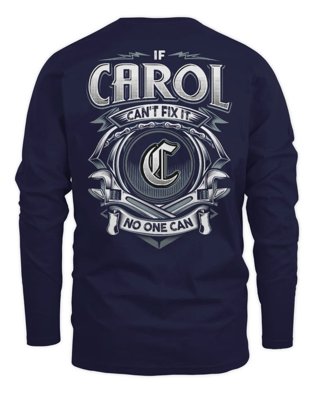 CAROL AP81-K4-626 - Personalized Ahmed Quote Apparel “If Ahmed Can't Fix It, No One Can” - Men's Long Sleeved T-Shirt - Navy