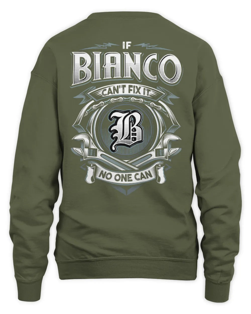 BIANCO AP81-K4-626 - Personalized Ahmed Quote Apparel “If Ahmed Can't Fix It, No One Can” - Unisex Sweatshirt - Military Green