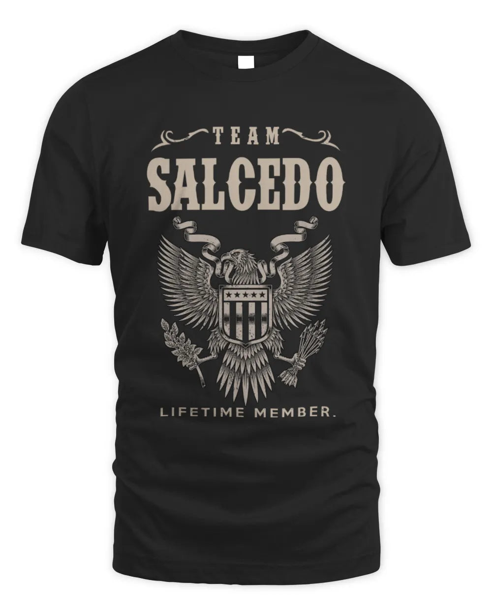 SALCEDO TP06-K82 – Personalized Classic Style Apparel “Team NAME Lifetime Member” - Unisex Standard T-Shirt - Black
