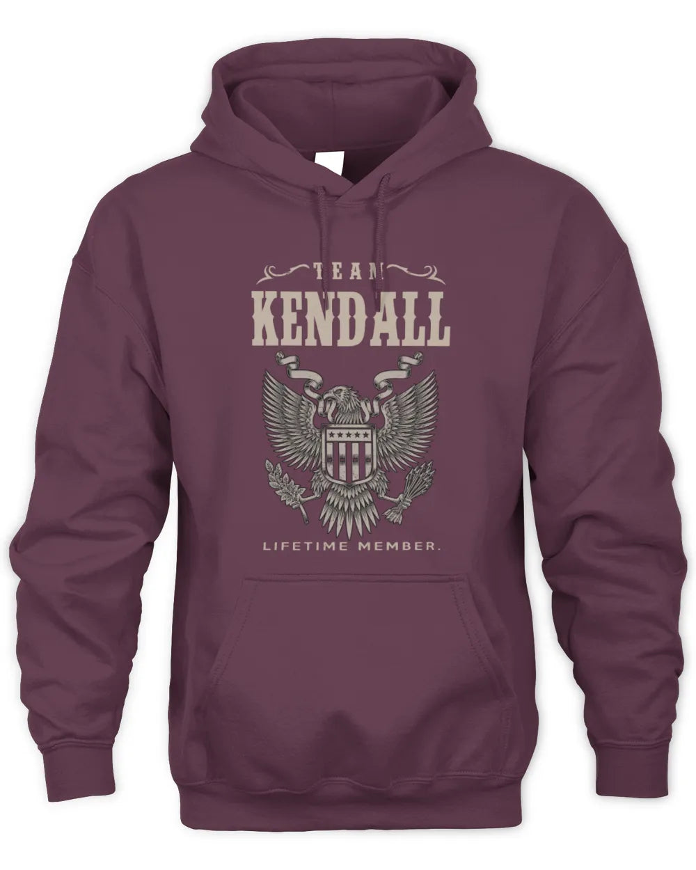KENDALL TP06-K82 – Personalized Classic Style Apparel “Team NAME Lifetime Member” - Unisex Hoodie - Maroon