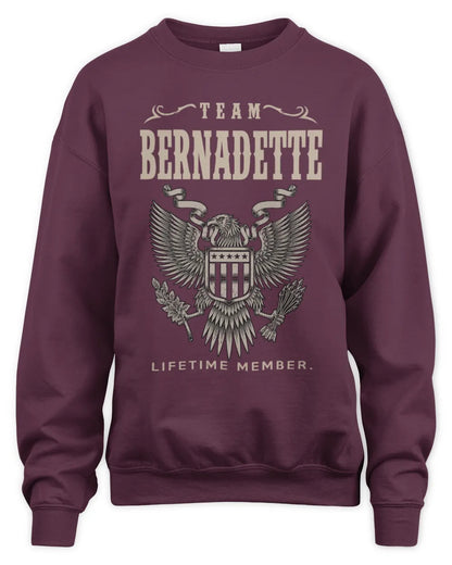 BERNADETTE TP06-K82 – Personalized Classic Style Apparel “Team NAME Lifetime Member” - Unisex Sweatshirt - Maroon