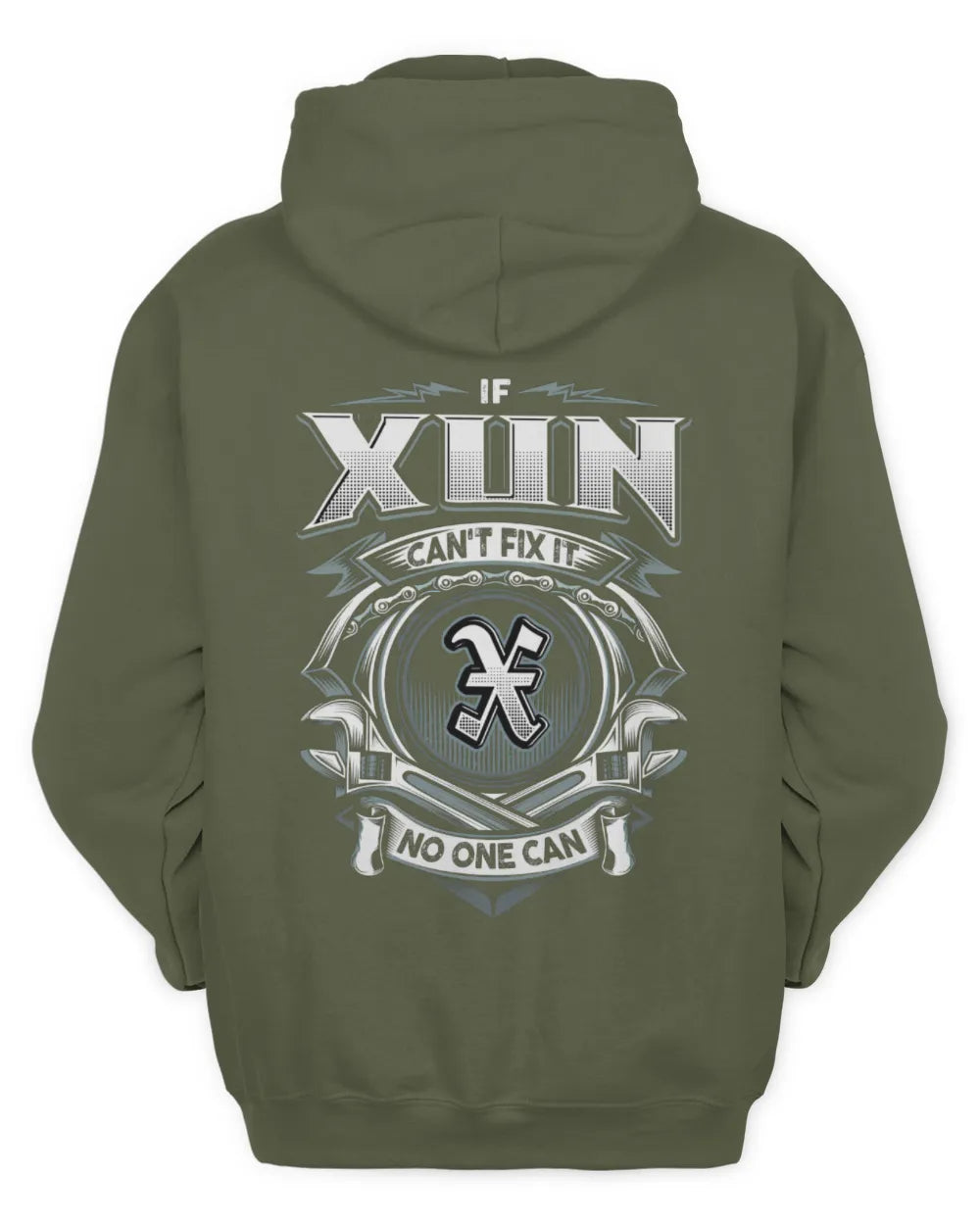 XUN AP81-K4-626 - Personalized Ahmed Quote Apparel “If Ahmed Can't Fix It, No One Can” - Unisex Hoodie - Military Green