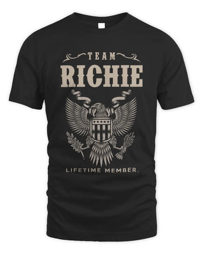RICHIE TP06-K82 – Personalized Classic Style Apparel “Team NAME Lifetime Member” - Unisex Standard T-Shirt - Black