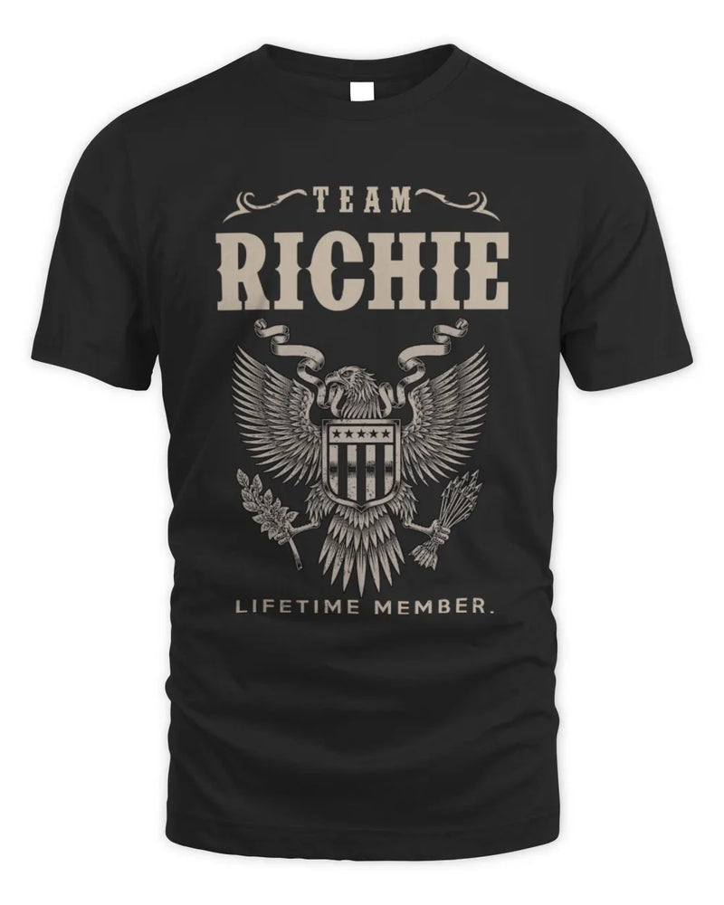 RICHIE TP06-K82 – Personalized Classic Style Apparel “Team NAME Lifetime Member” - Unisex Standard T-Shirt - Black