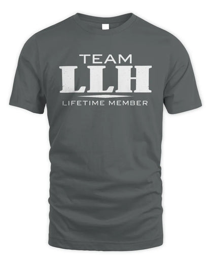 LLH BL62-K4-128 - Personalized “Team NAME Lifetime Member” - Unisex Standard T-Shirt - Charcoal