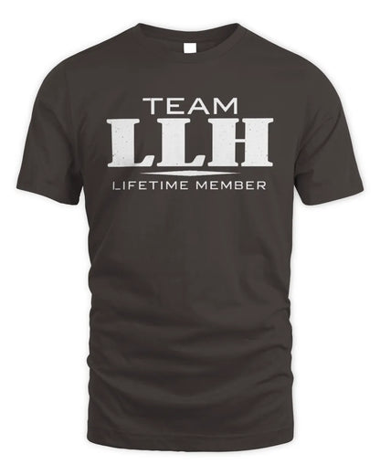 LLH BL62-K4-128 - Personalized “Team NAME Lifetime Member” - Unisex Standard T-Shirt - Dark Chocolate