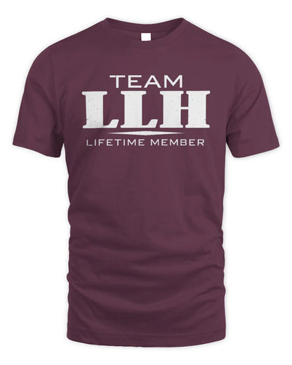 LLH BL62-K4-128 - Personalized “Team NAME Lifetime Member” - Unisex Standard T-Shirt - Maroon