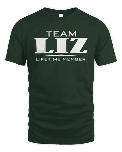 LIZ BL62-K4-128 - Personalized “Team NAME Lifetime Member” - Unisex Standard T-Shirt - Forest Green