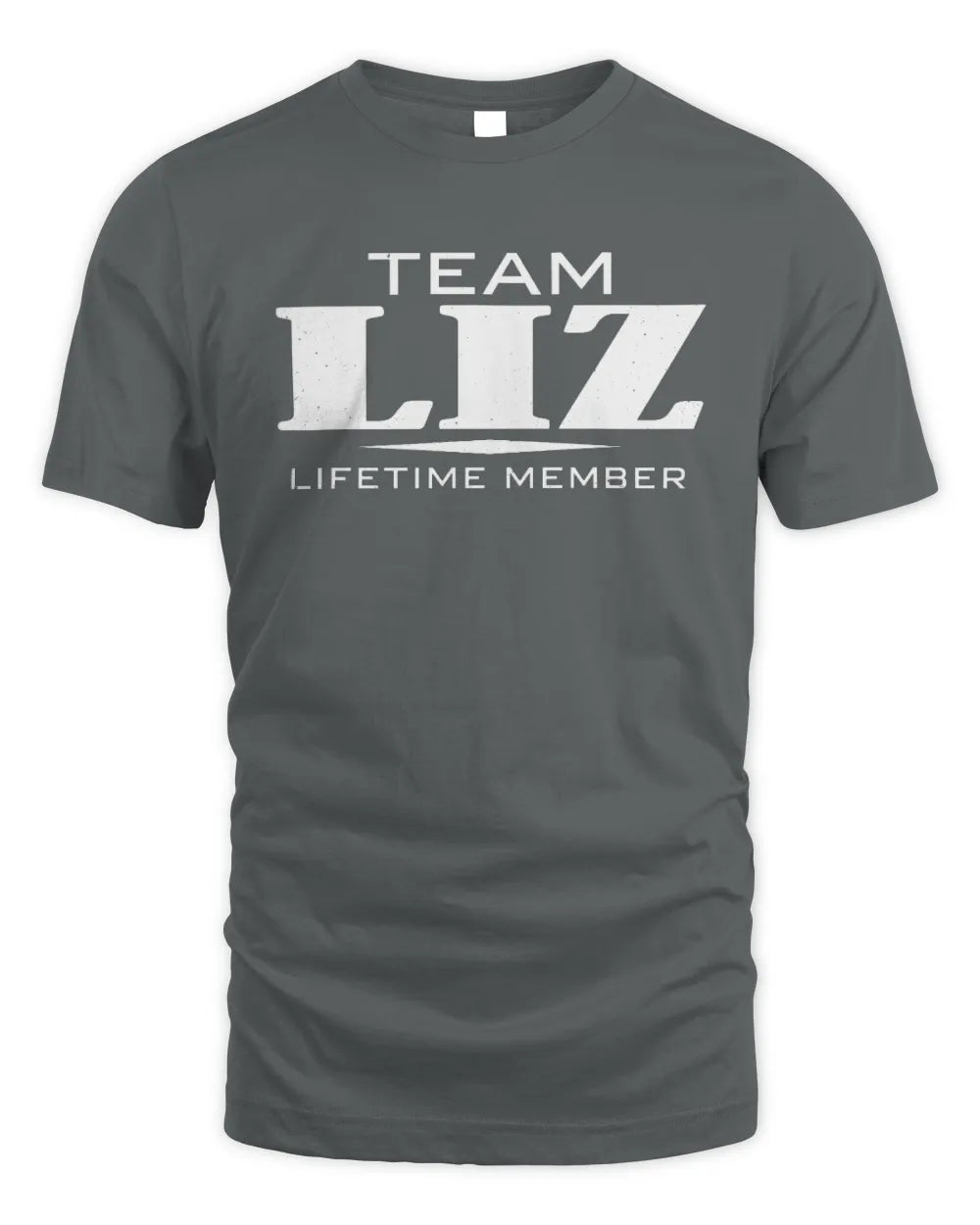 LIZ BL62-K4-128 - Personalized “Team NAME Lifetime Member” - Unisex Standard T-Shirt - Charcoal