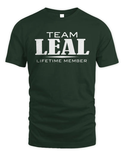 LEAL BL62-K4-128 - Personalized “Team NAME Lifetime Member” - Unisex Standard T-Shirt - Forest Green