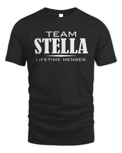 STELLA BL62-K4-128 - Personalized “Team NAME Lifetime Member” - Unisex Standard T-Shirt - Black