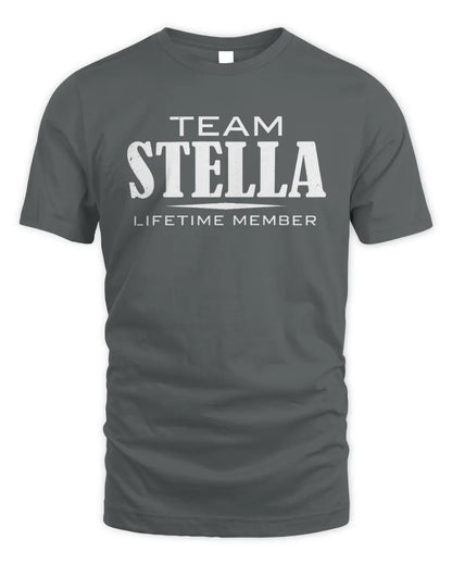 STELLA BL62-K4-128 - Personalized “Team NAME Lifetime Member” - Unisex Standard T-Shirt - Charcoal