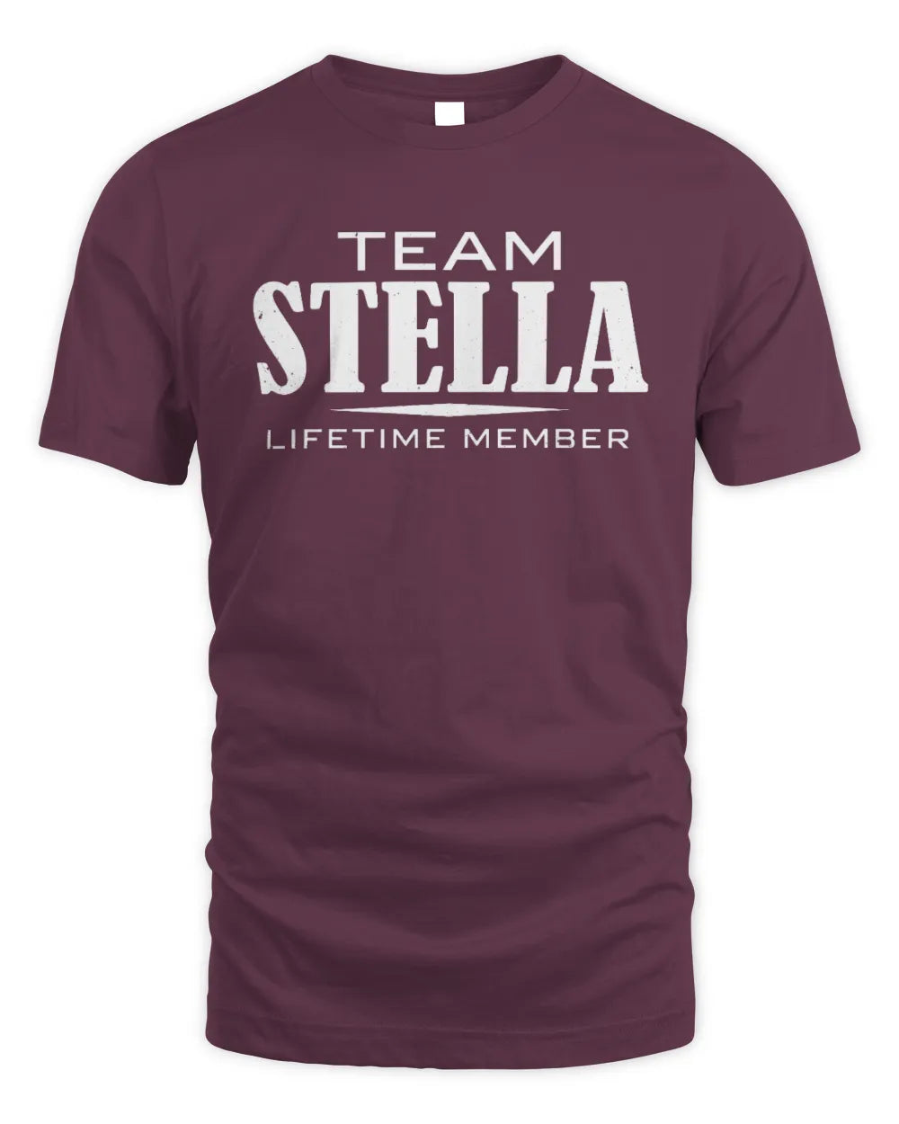 STELLA BL62-K4-128 - Personalized “Team NAME Lifetime Member” - Unisex Standard T-Shirt - Maroon