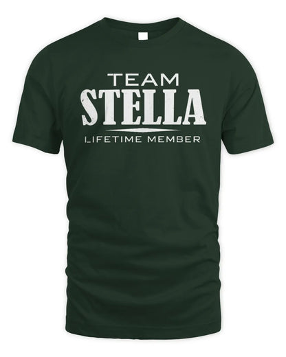 STELLA BL62-K4-128 - Personalized “Team NAME Lifetime Member” - Unisex Standard T-Shirt - Forest Green