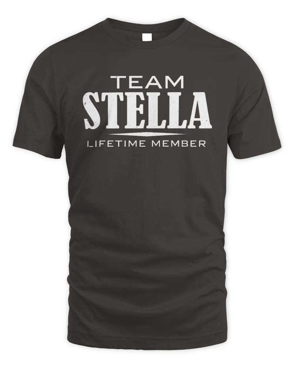STELLA BL62-K4-128 - Personalized “Team NAME Lifetime Member” - Unisex Standard T-Shirt - Dark Chocolate