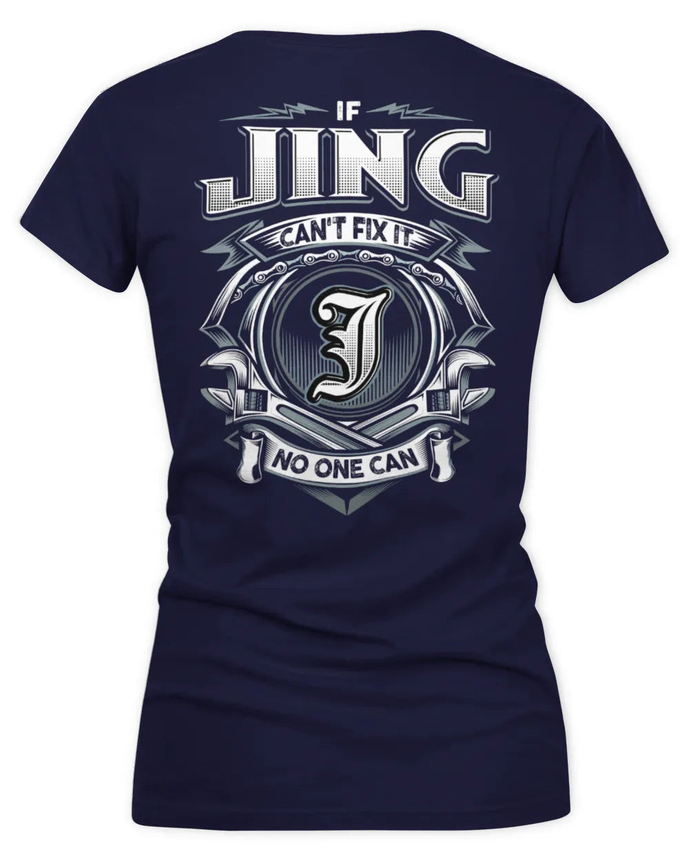JING AP81-K4-626 - Personalized Ahmed Quote Apparel “If Ahmed Can't Fix It, No One Can” - Women's V-Neck T-Shirt - Navy