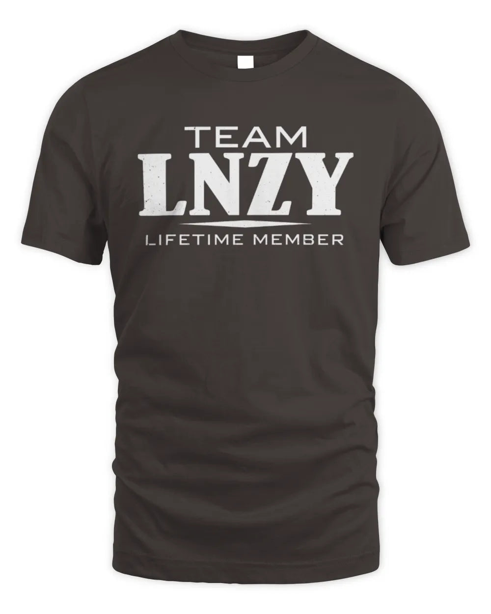 LNZY BL62-K4-128 - Personalized “Team NAME Lifetime Member” - Unisex Standard T-Shirt - Dark Chocolate