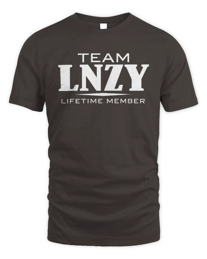 LNZY BL62-K4-128 - Personalized “Team NAME Lifetime Member” - Unisex Standard T-Shirt - Dark Chocolate