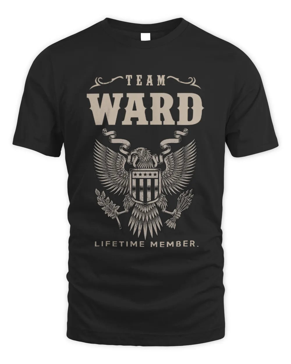 WARD TP06-K82 – Personalized Classic Style Apparel “Team NAME Lifetime Member” - Unisex Standard T-Shirt - Black