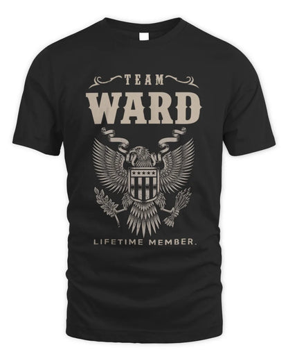 WARD TP06-K82 – Personalized Classic Style Apparel “Team NAME Lifetime Member” - Unisex Standard T-Shirt - Black