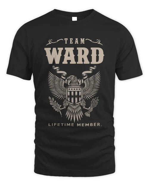 WARD TP06-K82 – Personalized Classic Style Apparel “Team NAME Lifetime Member” - Unisex Standard T-Shirt - Black