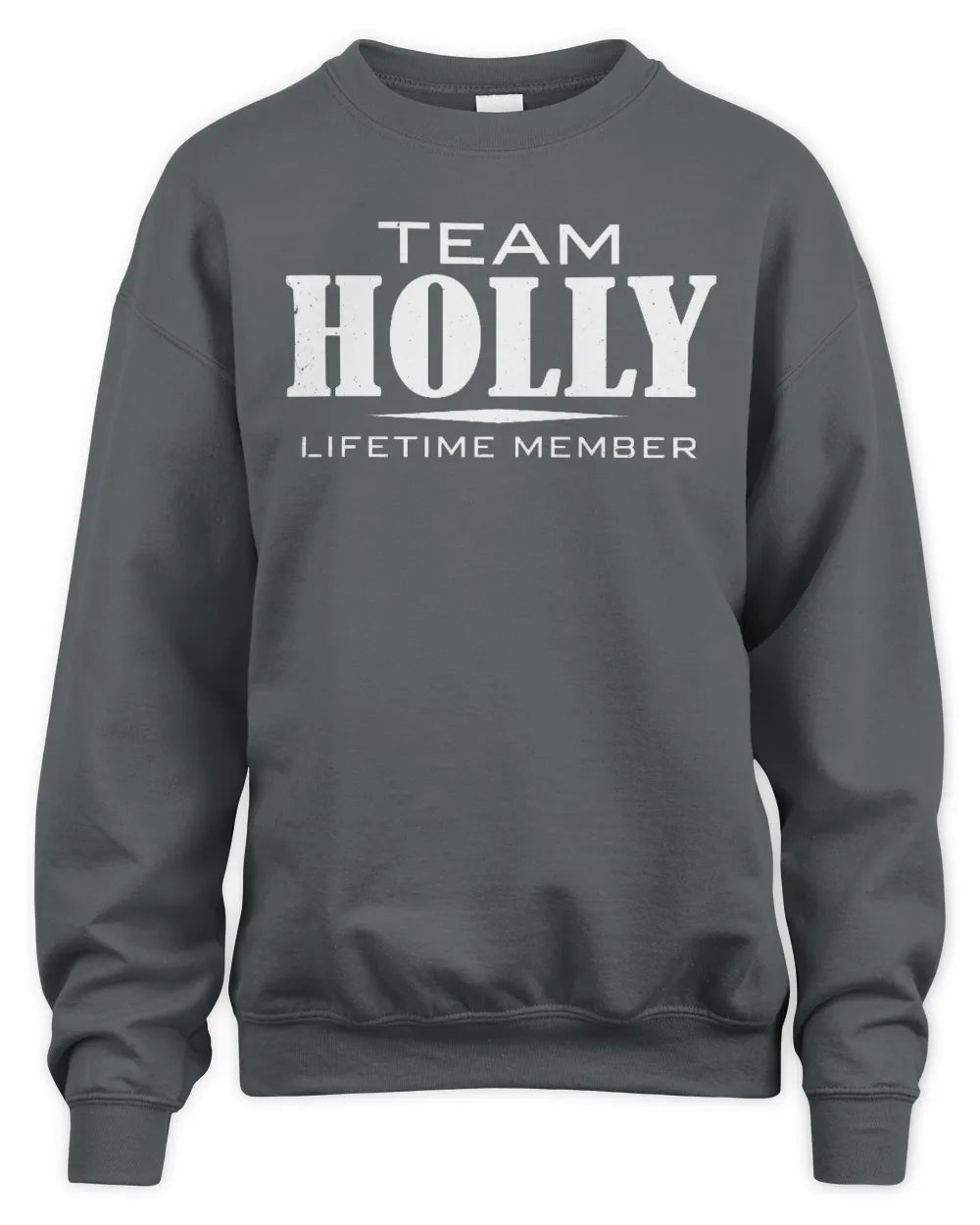 HOLLY BL62-K4-128 - Personalized “Team NAME Lifetime Member” - Unisex Sweatshirt - Charcoal