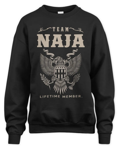 NAJA TP06-K82 – Personalized Classic Style Apparel “Team NAME Lifetime Member” - Unisex Sweatshirt - Black
