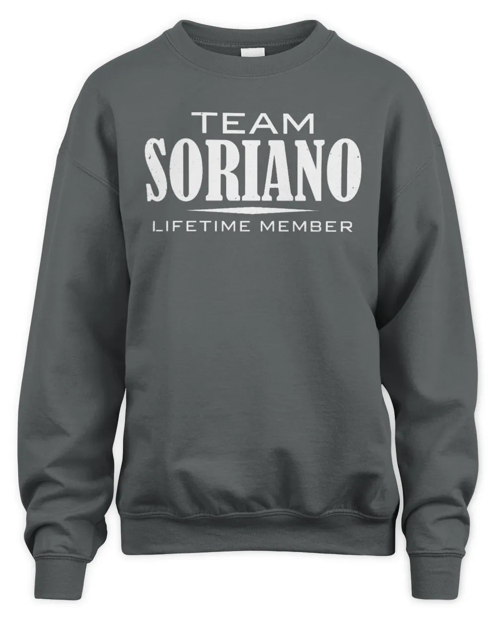 SORIANO BL62-K4-128 - Personalized “Team NAME Lifetime Member” - Unisex Sweatshirt - Charcoal