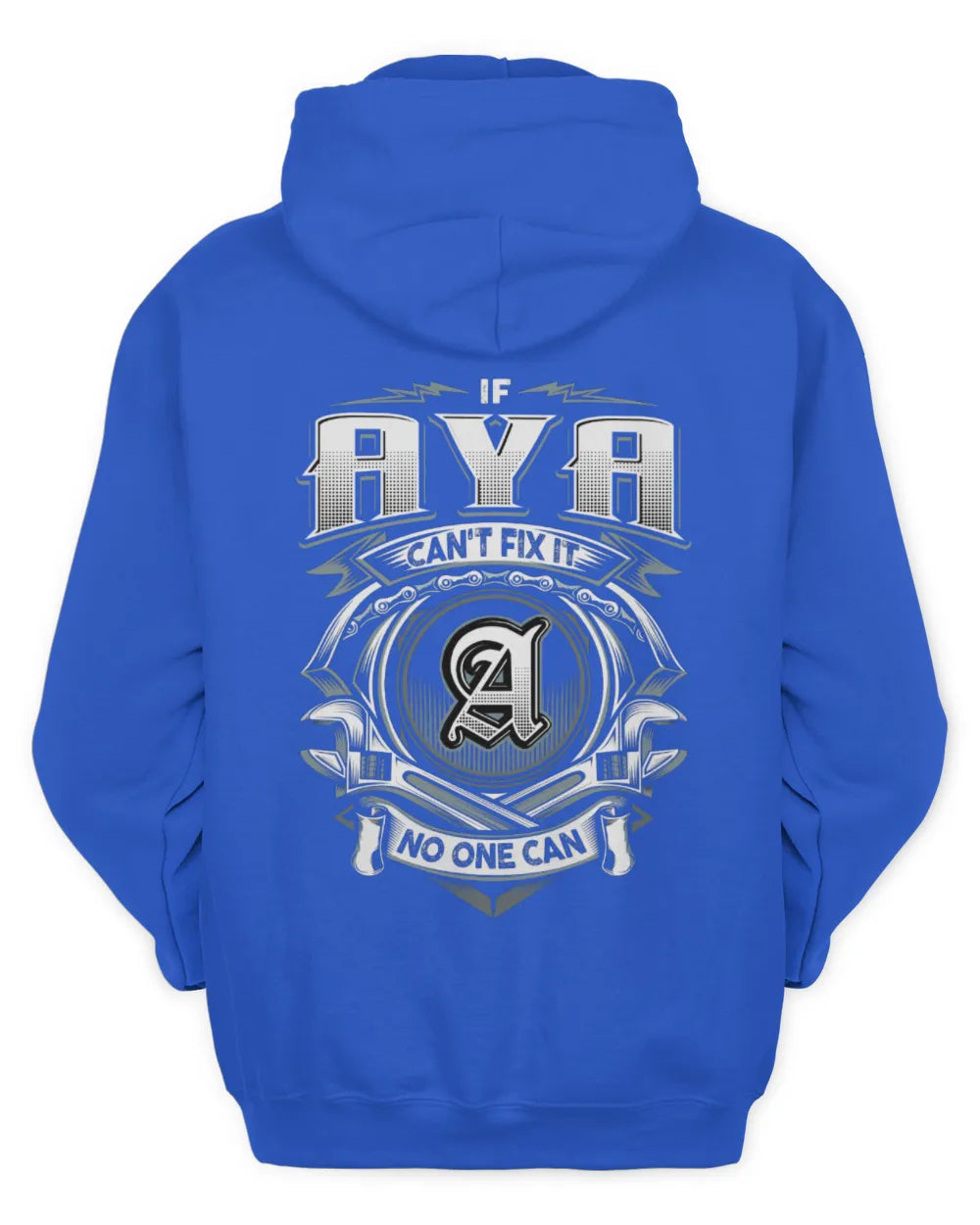 AYA AP81-K4-626 - Personalized Ahmed Quote Apparel “If Ahmed Can't Fix It, No One Can” - Unisex Hoodie - Royal