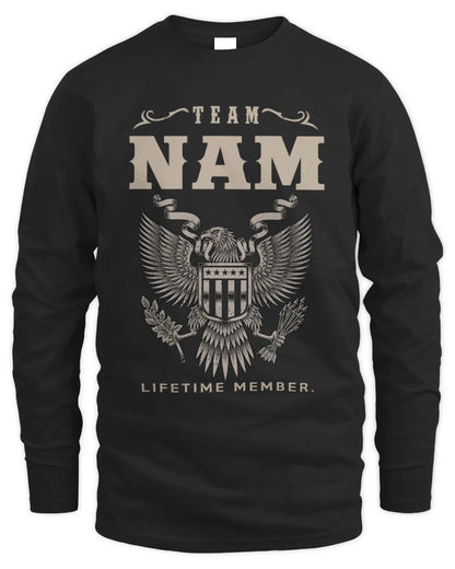 NAM TP06-K82 – Personalized Classic Style Apparel “Team NAME Lifetime Member” - Men's Long Sleeved T-Shirt - Black