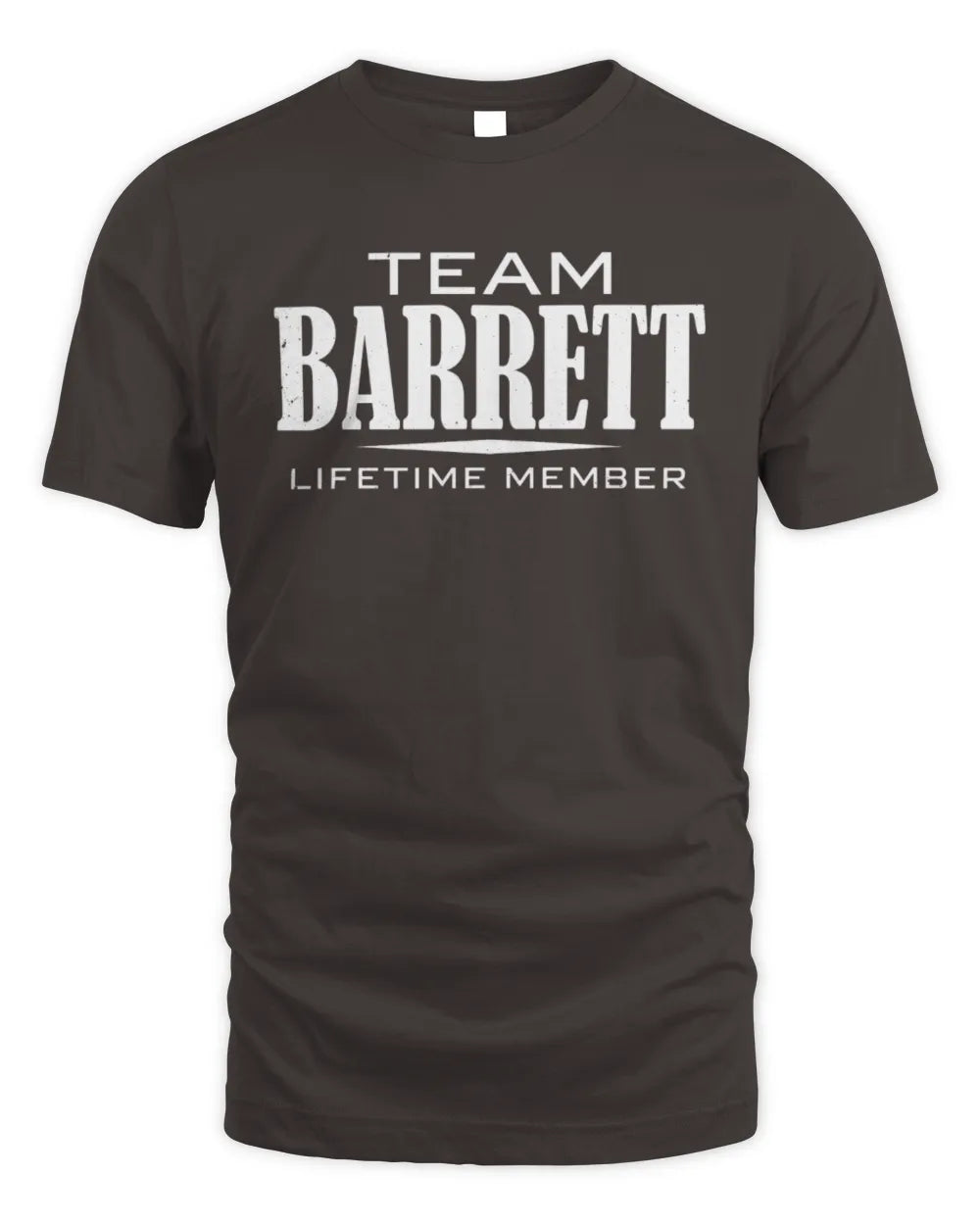 BARRETT BL62-K4-128 - Personalized “Team NAME Lifetime Member” - Unisex Standard T-Shirt - Dark Chocolate
