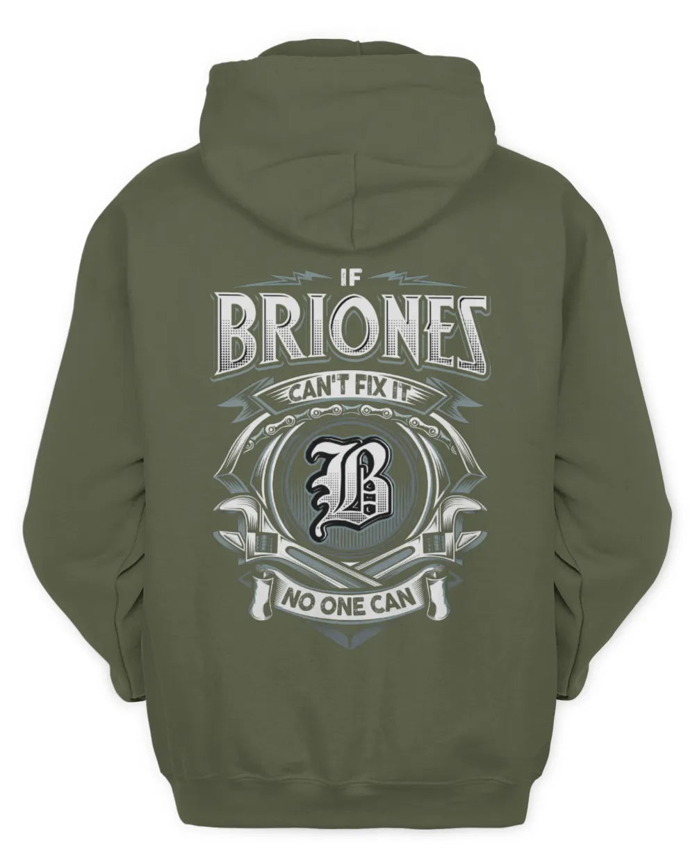 BRIONES AP81-K4-626 - Personalized Ahmed Quote Apparel “If Ahmed Can't Fix It, No One Can” - Unisex Hoodie - Military Green